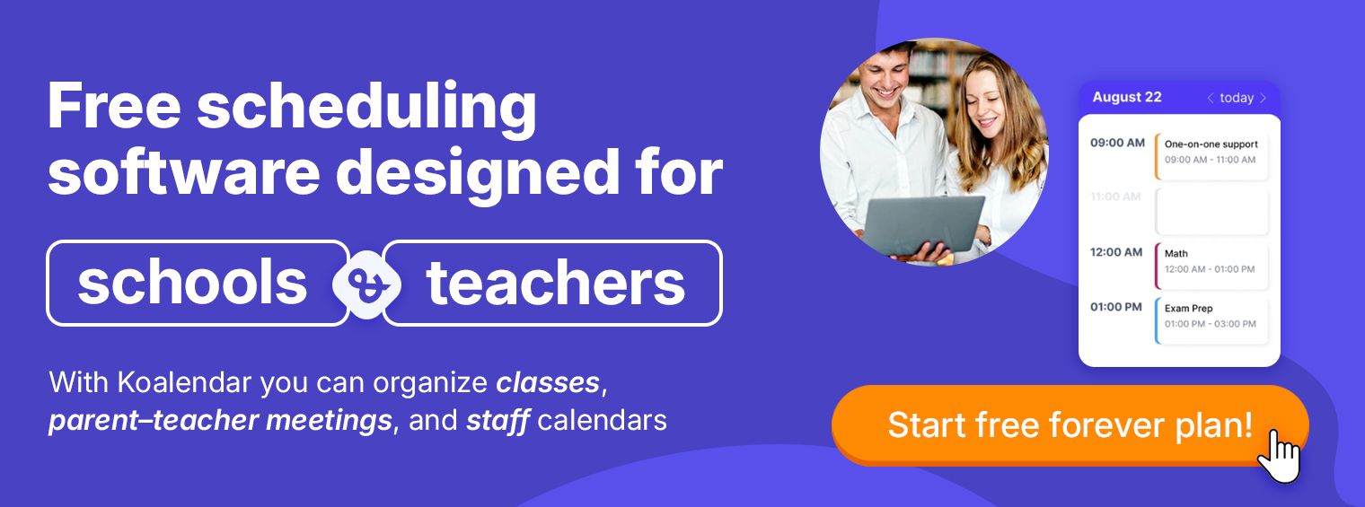 Free scheduling app for schools and teachers