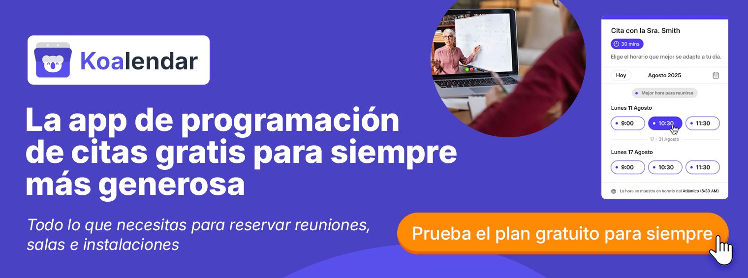 Configura páginas de reserva para negocios orientados al cliente con Koalendar