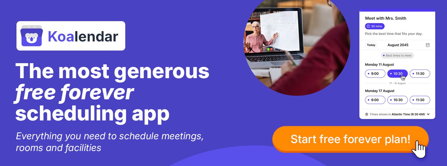 Free forever reschedule meeting app with templates