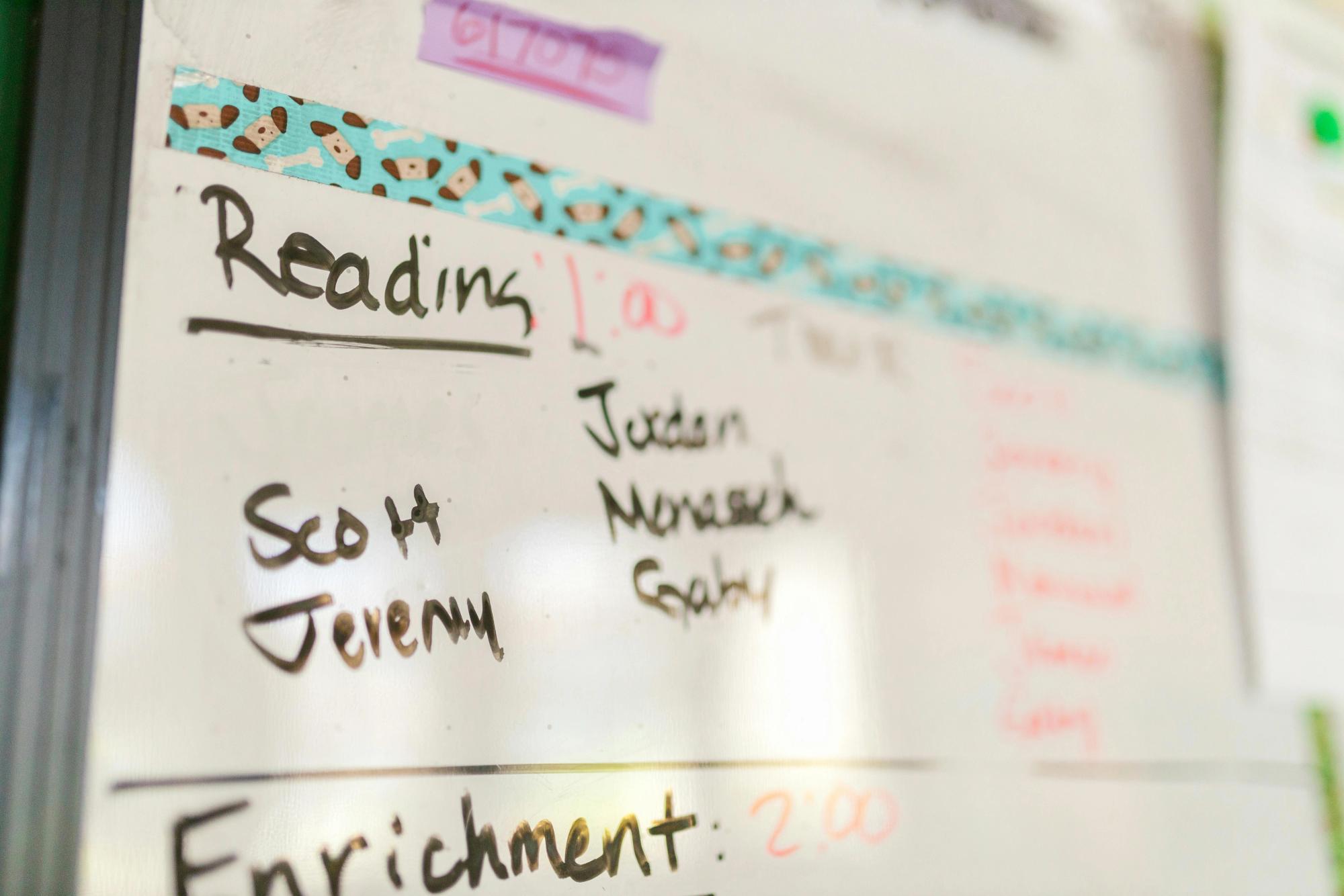 Magnetic board to design a school schedule