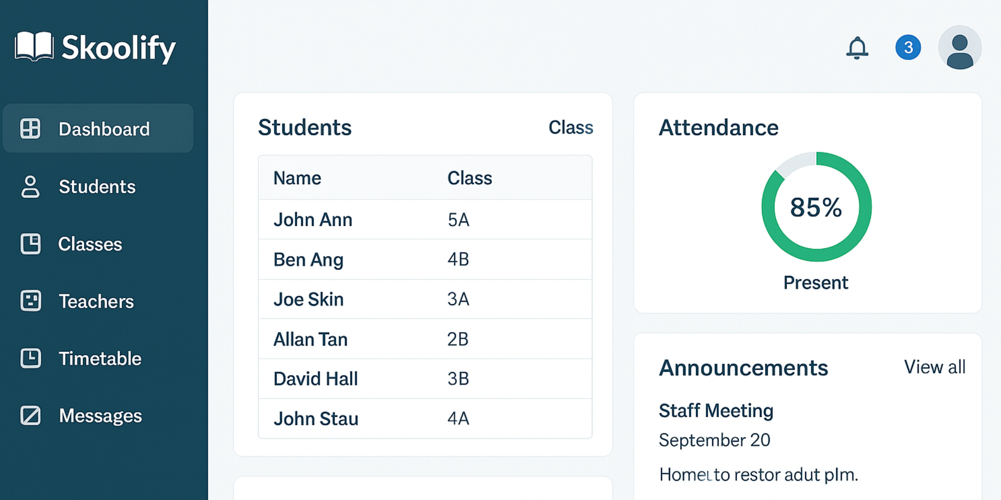 Skoolify UI best all-in-one class scheduling for education professionals
