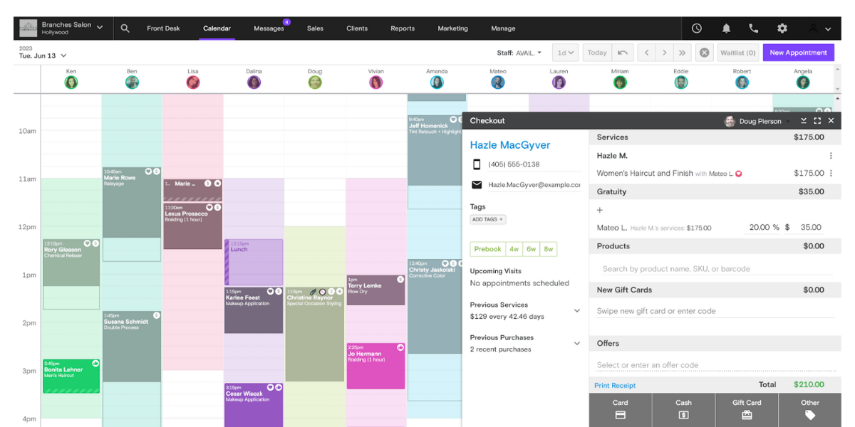Boulevard software for spa
