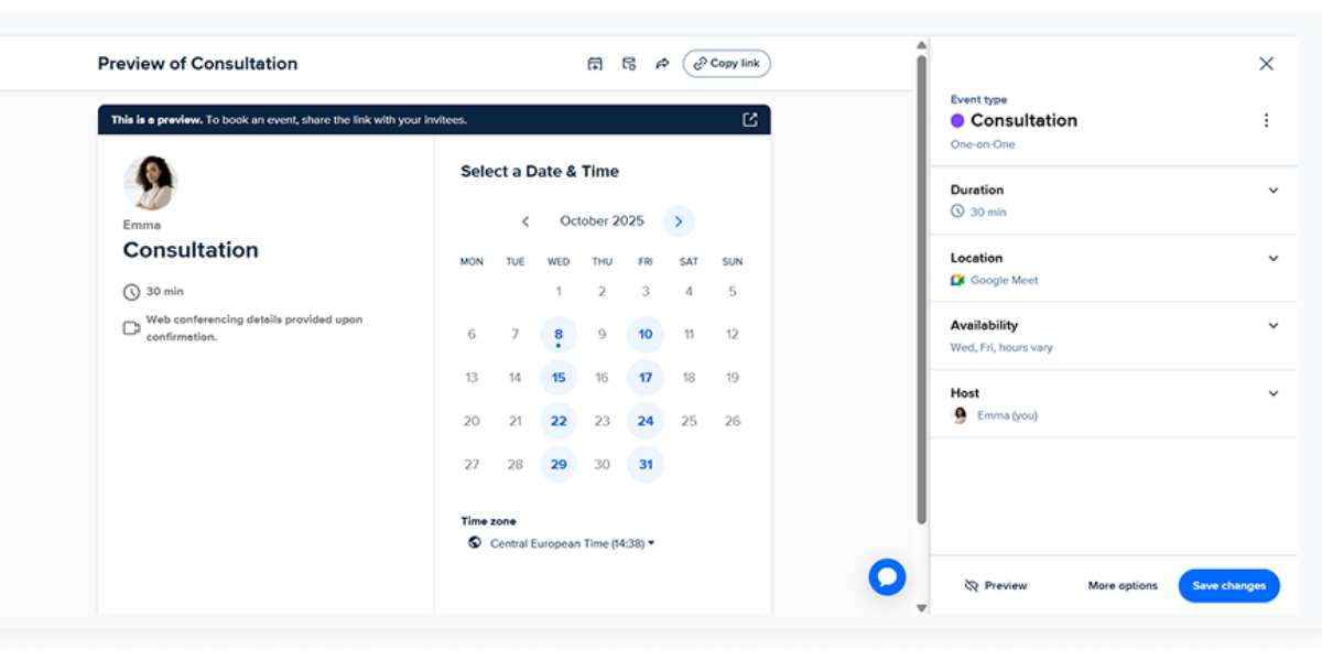 Software de reemplazo de Google Calendar para Calendly