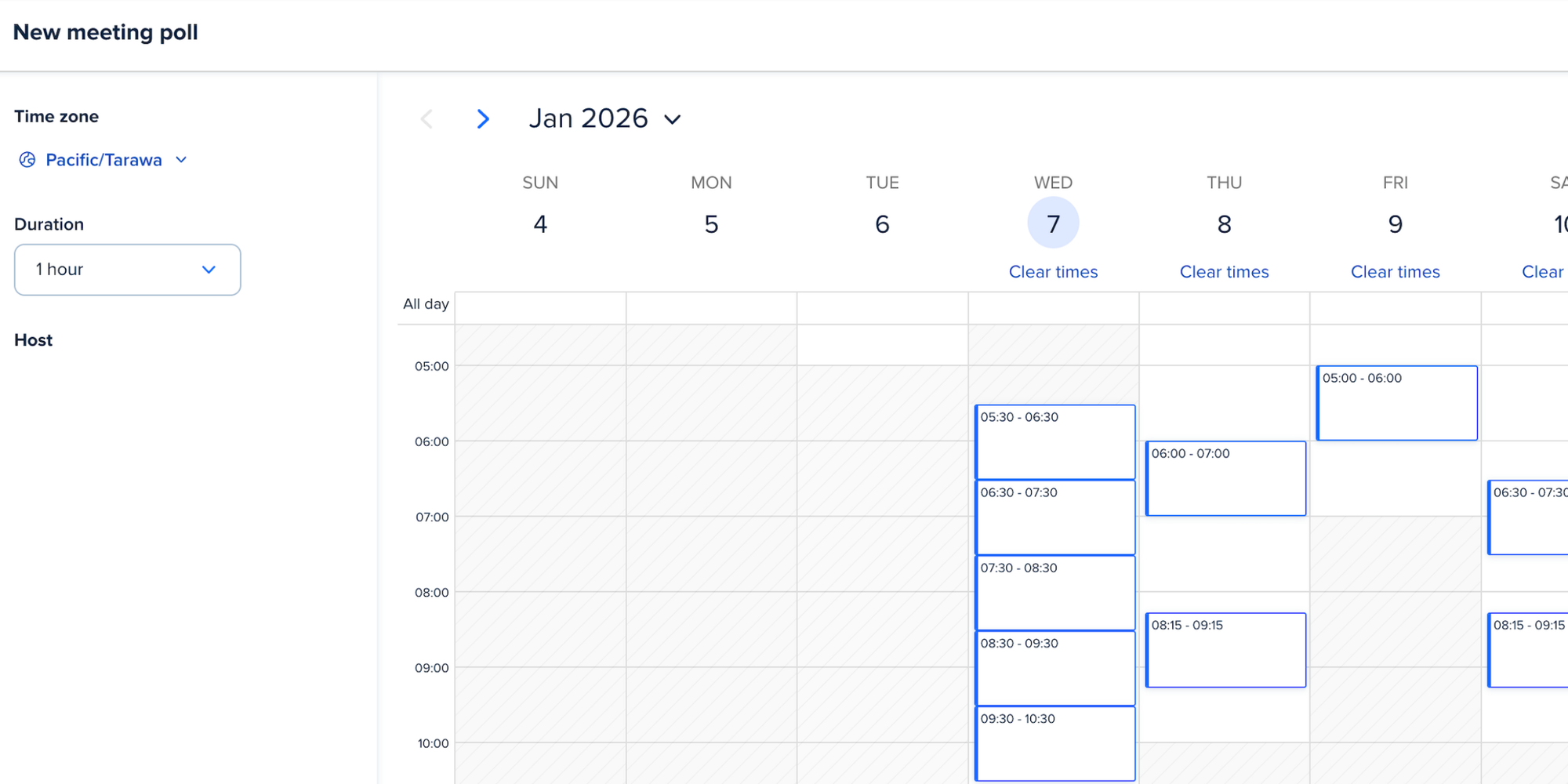 Calendly meeting poll for multi-user calendar with availability sharing to coordinate group events and calendar sync