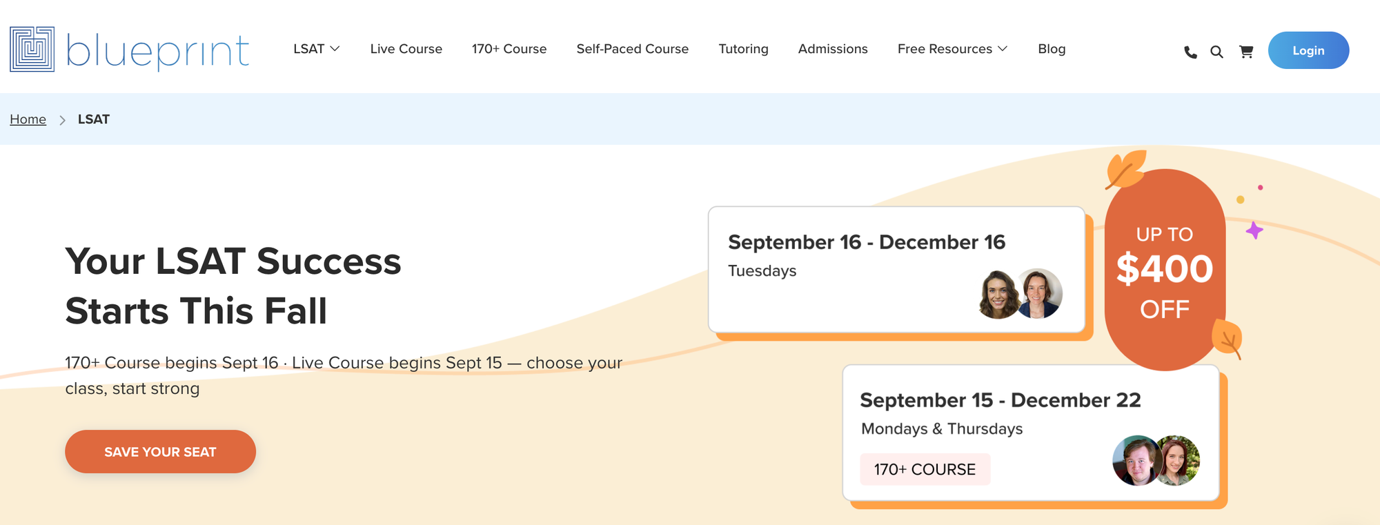 Ejemplo de sitio web de negocio de tutorías