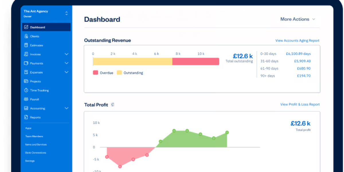 screenshot freshbooks accounting software