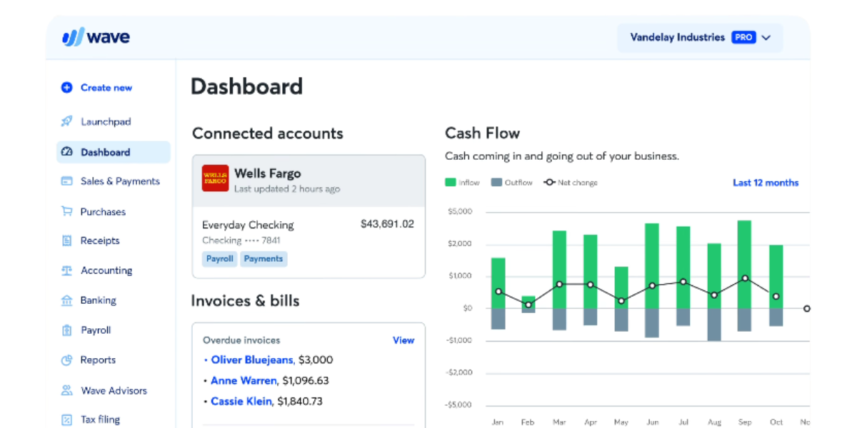 screenshot wave accounting software