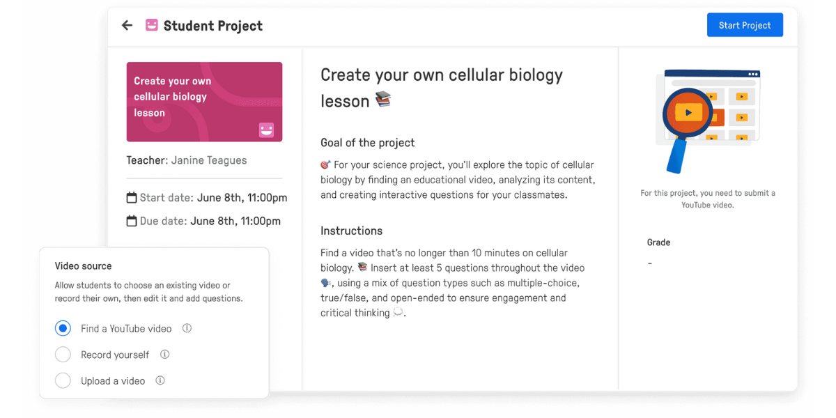Edpuzzle AI best tool for teachers UI