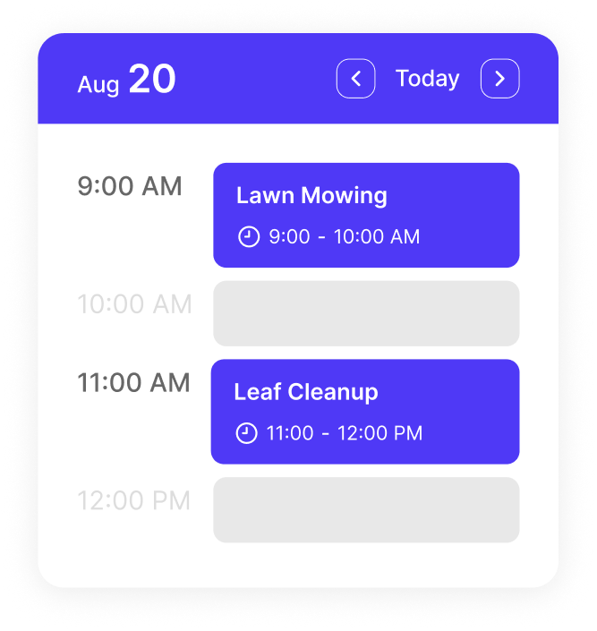 Image showing Koalendar schedule for a lawn care business