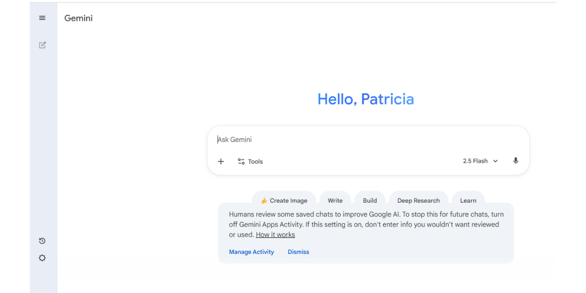 Google Gemini AI UI for teachers free teaching tool