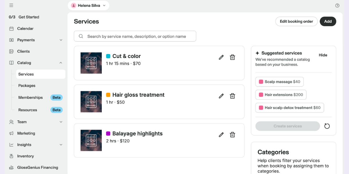 gloss genius hair salon booking system