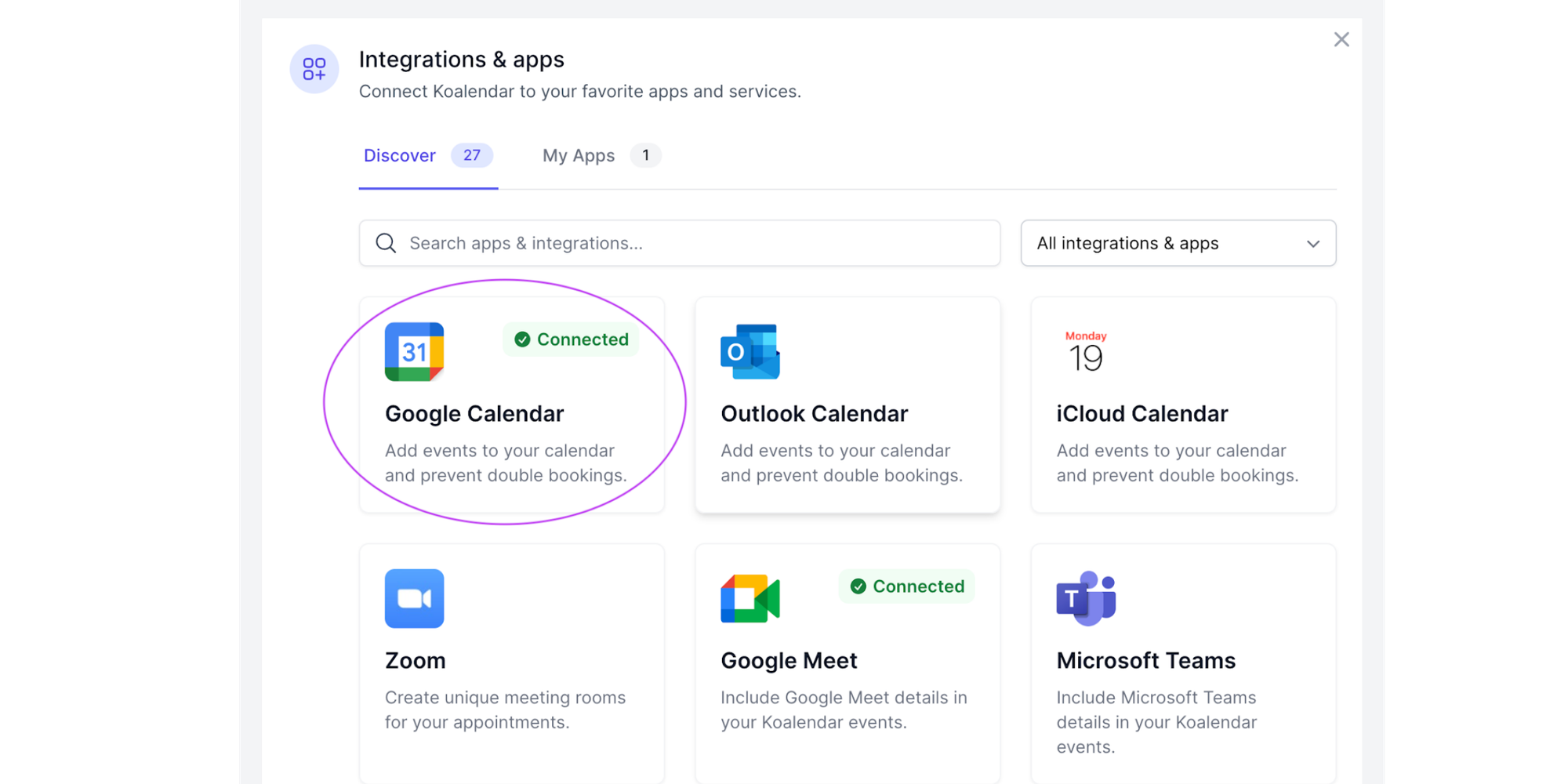 koalendar sms reminder with google calendar integration