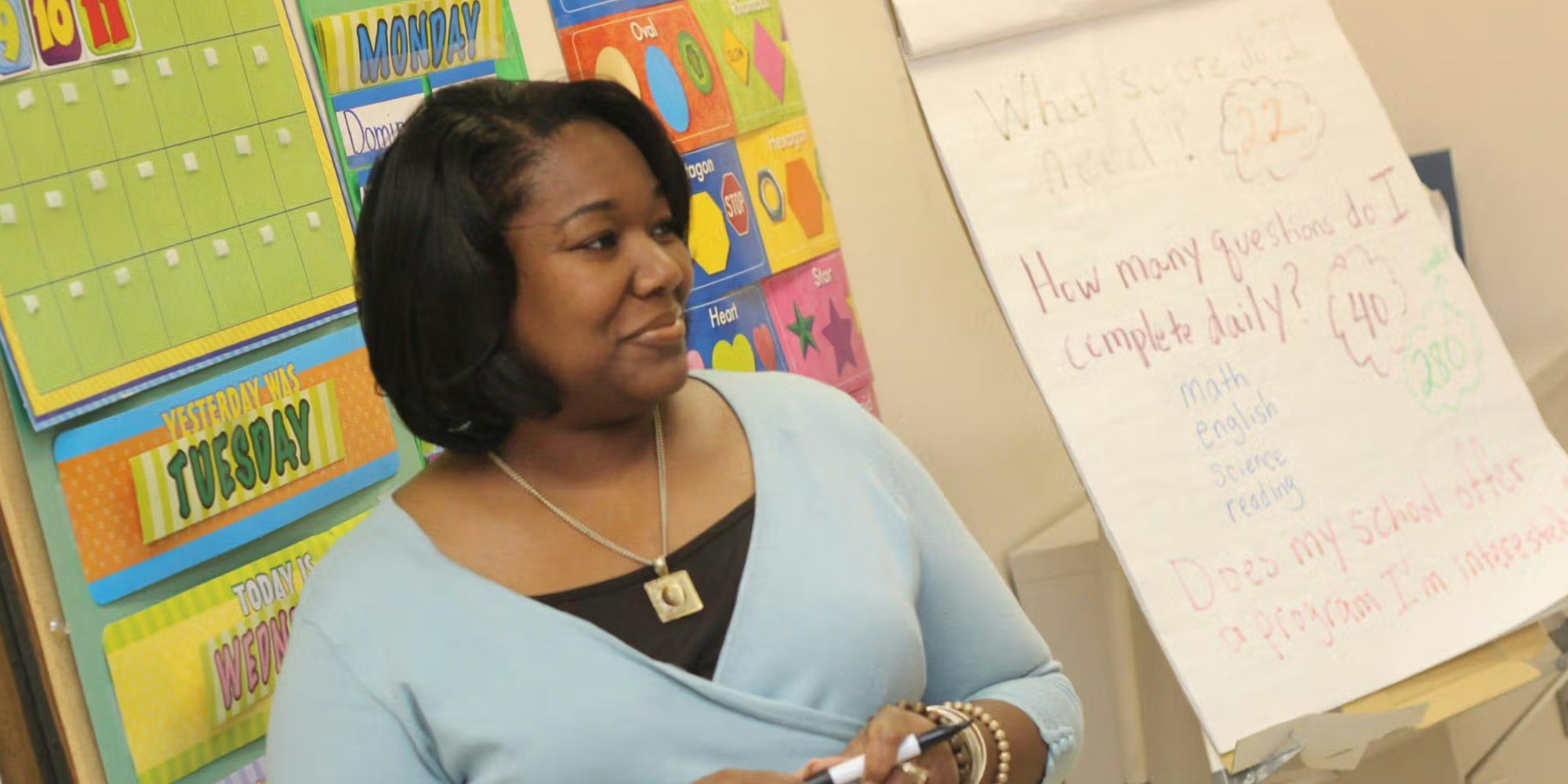 Teacher preparing for a meeting