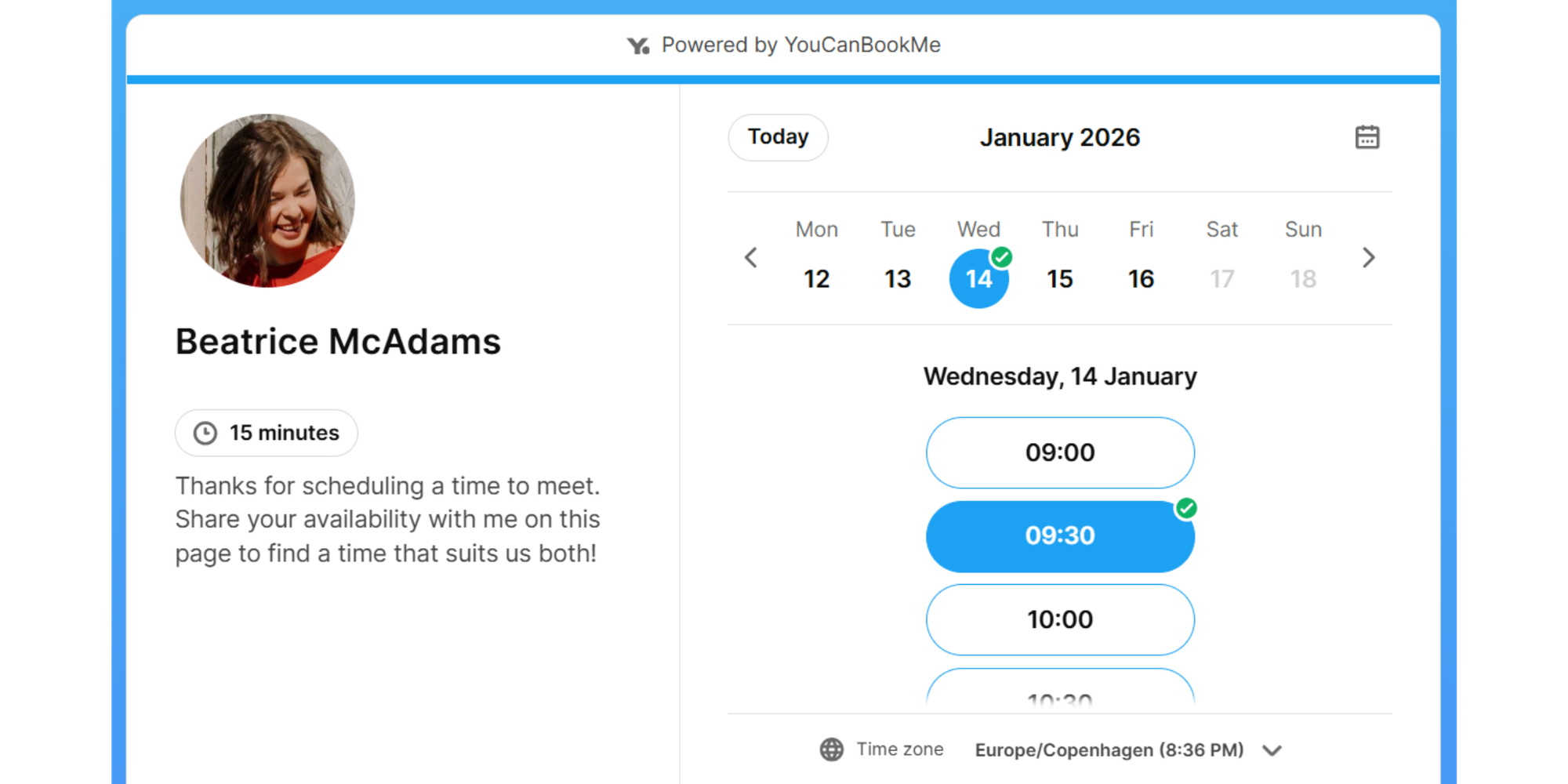 YouCanBookMe interface doodle scheduling alternatives