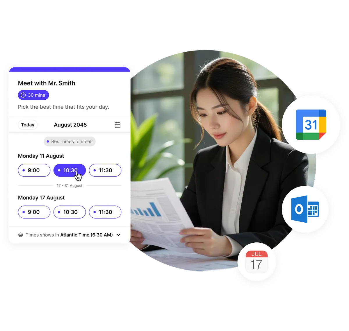 Página de reserva para clientes de contables