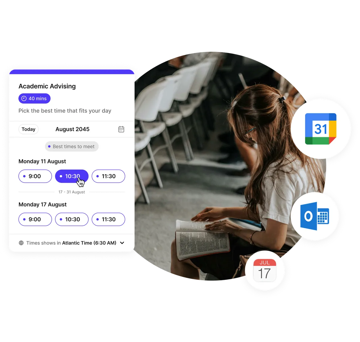 Étudiants réservant des services universitaires en ligne