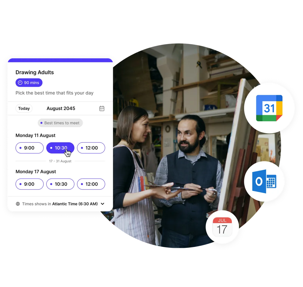 sistema de reserva de clases de arte en línea