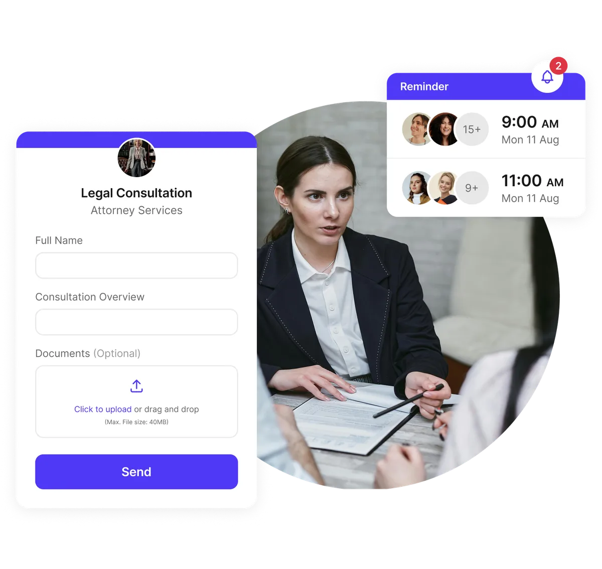 Intégration formulaire prise dossier juridique
