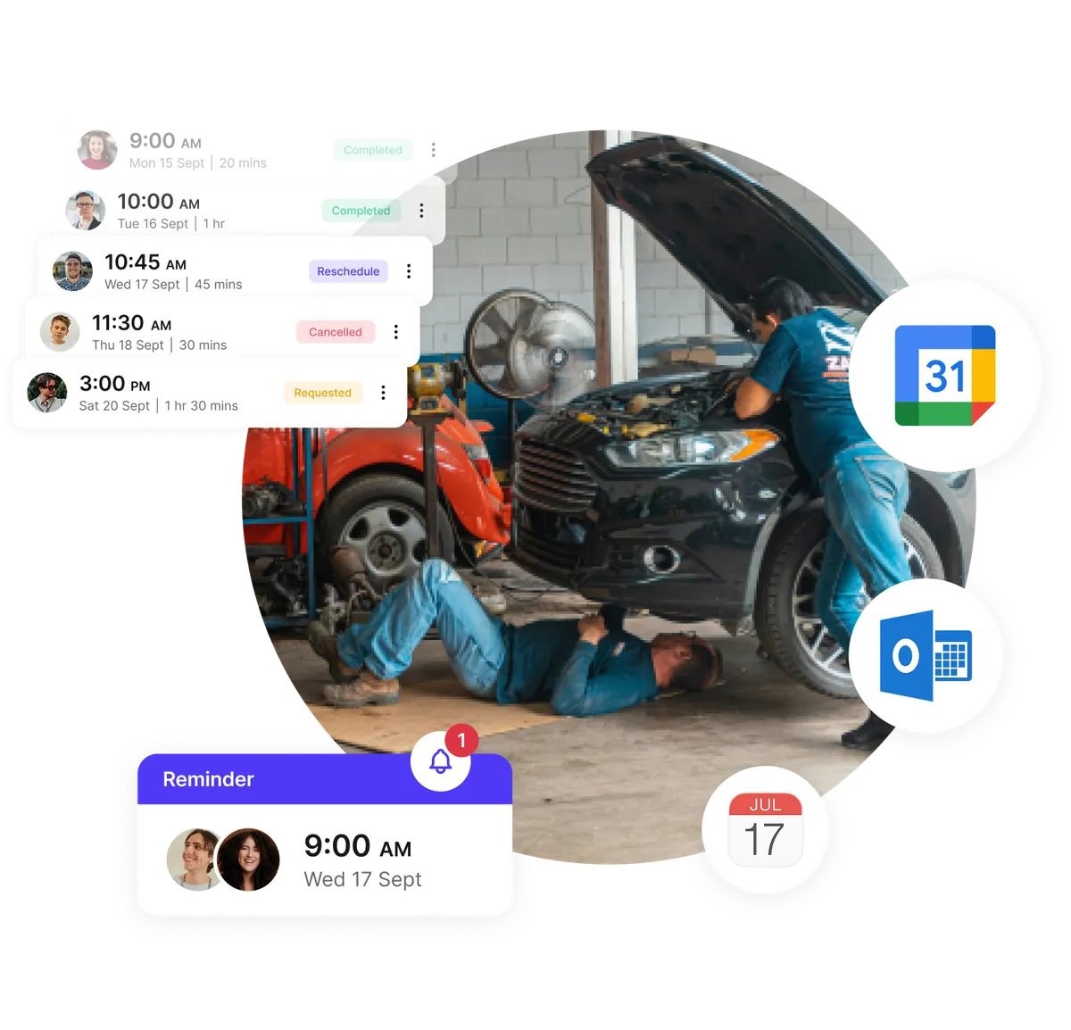 programador de citas para reparación de automóviles