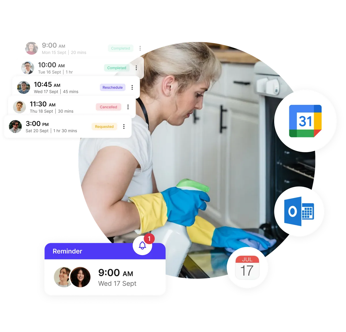 janitorial scheduling software reminders