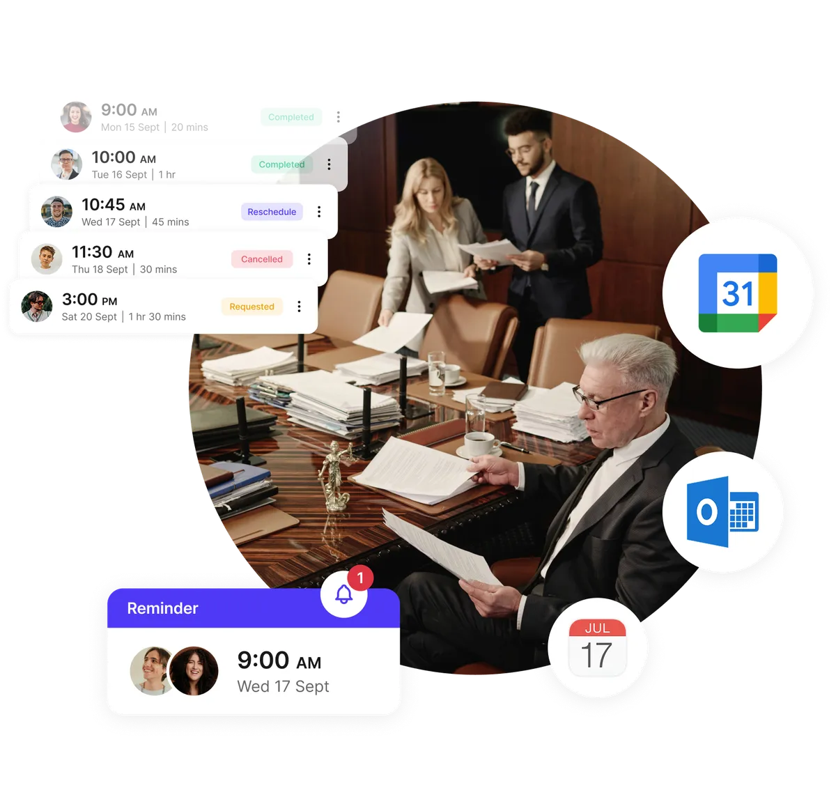 Rappels automatiques pour dates d'audience