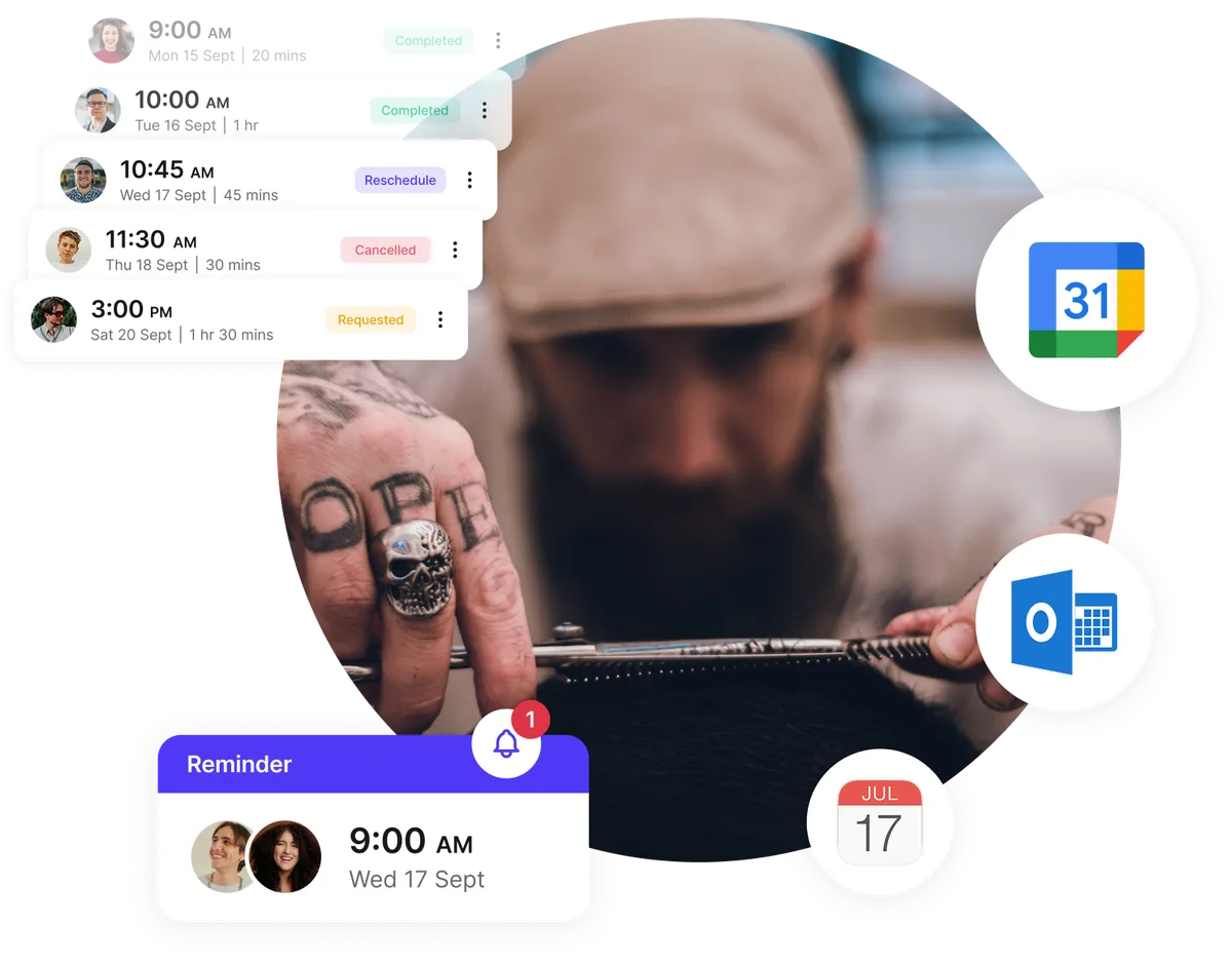 Barber reminders and rebooking automation