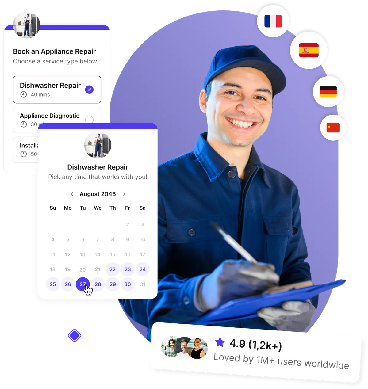Appliance repair scheduling software