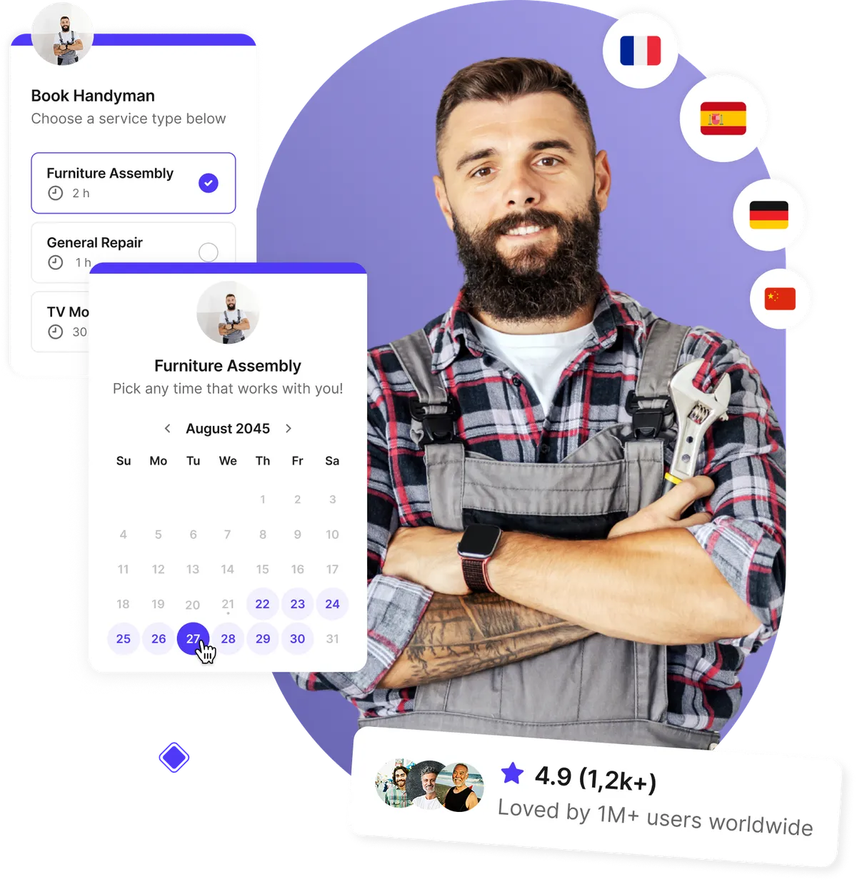 Handyman scheduling software dashboard
