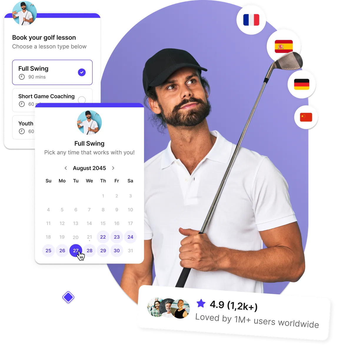 Golf lesson scheduling software