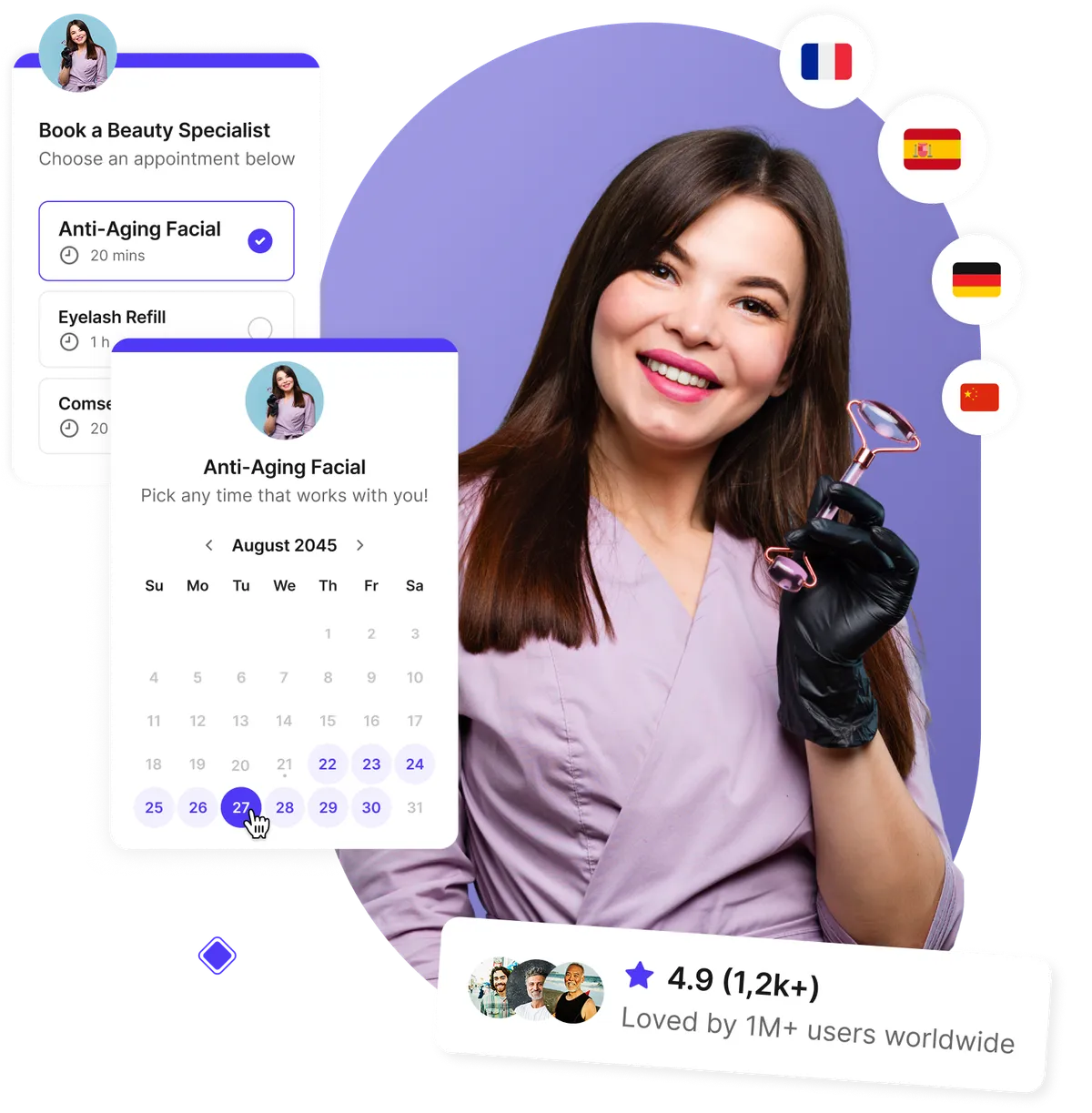 Beauty salon booking software interface