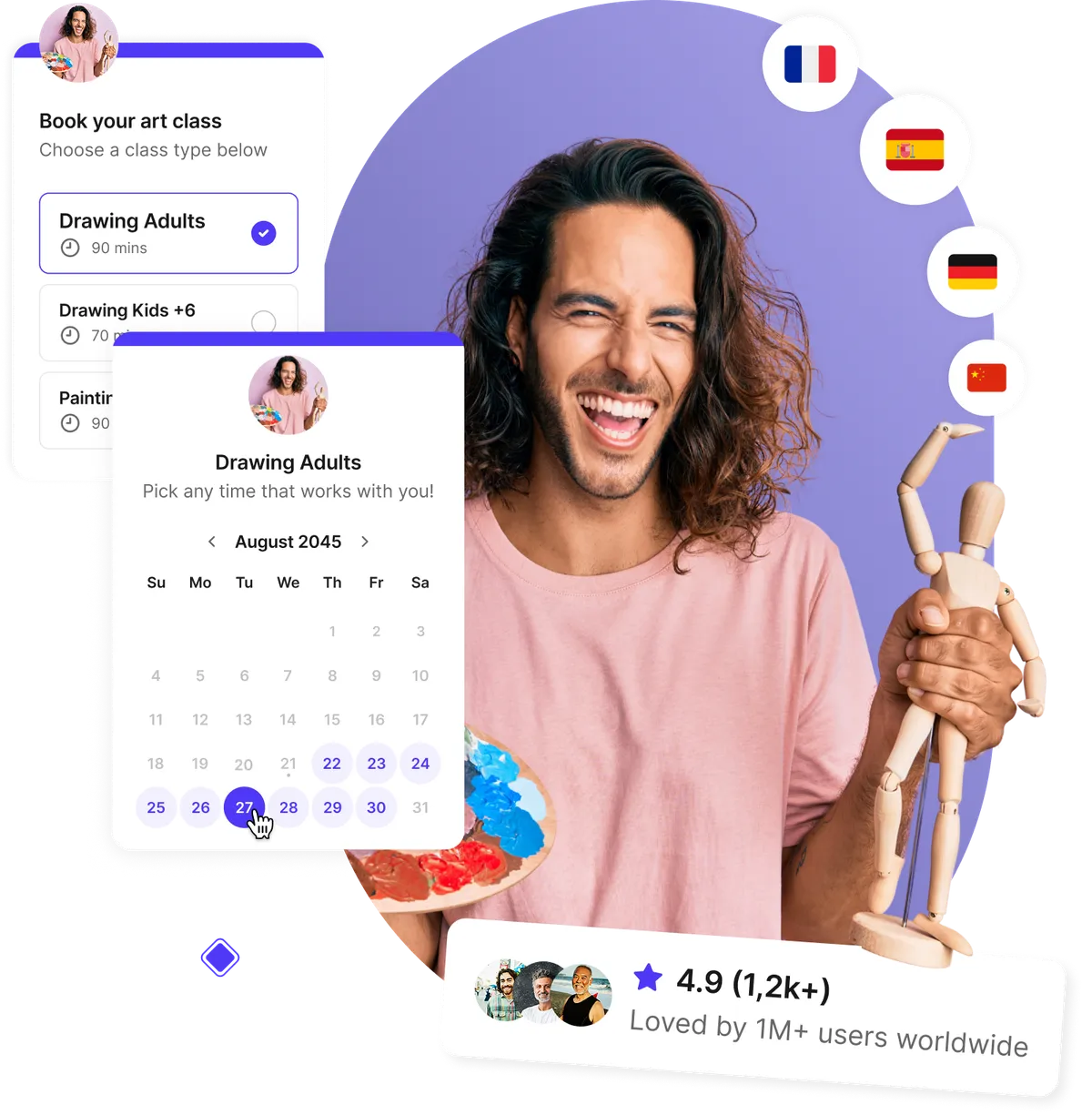 software de reservas para clases de arte