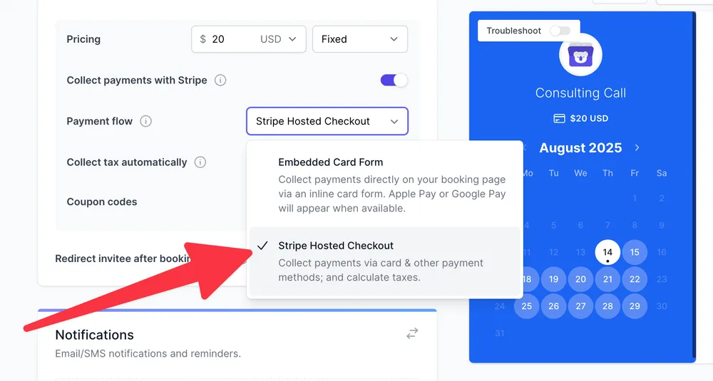 Système de paiement pour réservation Koalendar