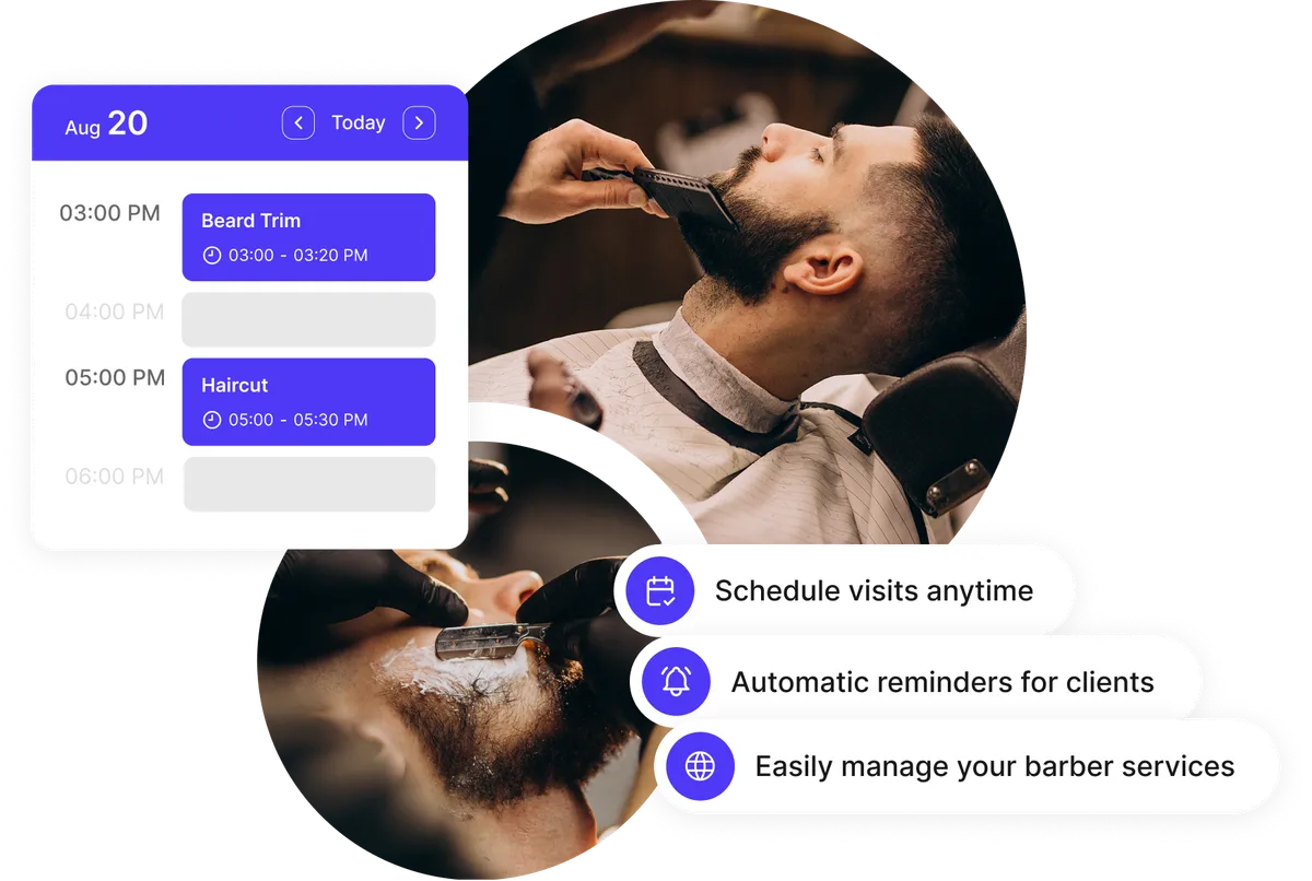 Barbershop scheduling calendar