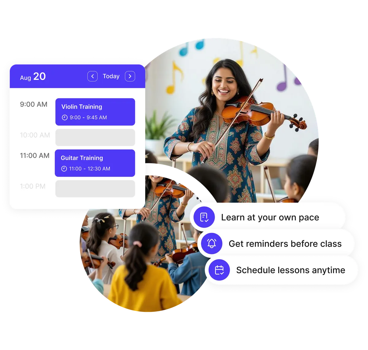 music lesson scheduling app