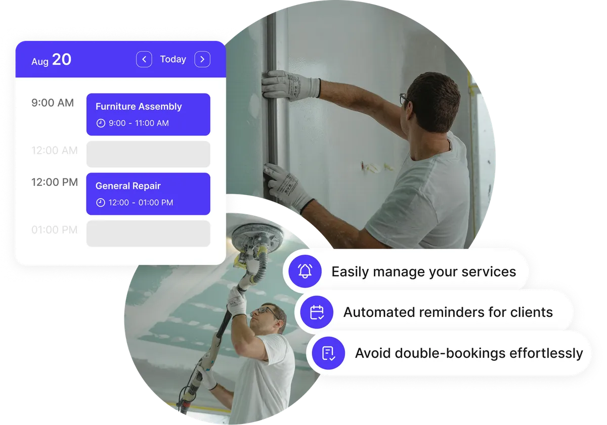 handyman schedule and client view