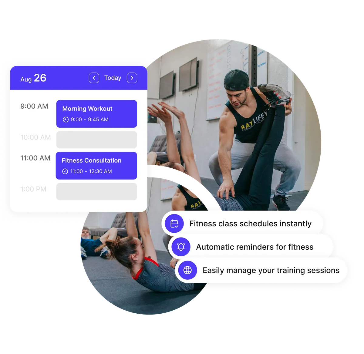 class and personal training scheduler